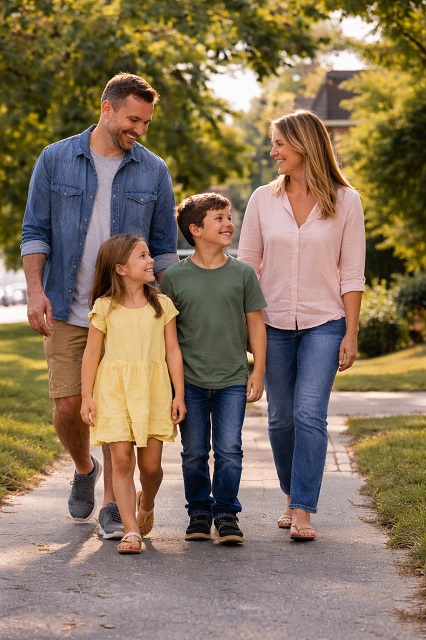 personal insurance family walking together picture image
